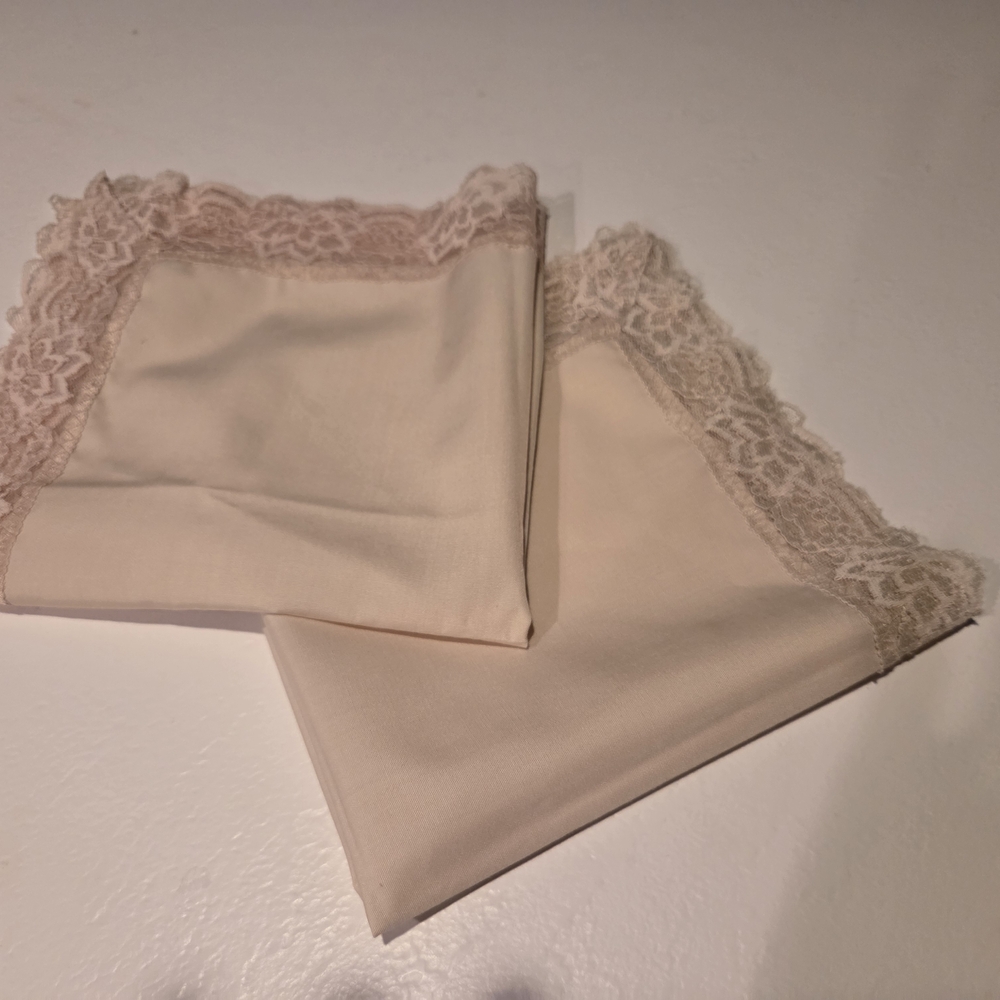 Vintage Elegant Lace Trimmed Napkins (2)